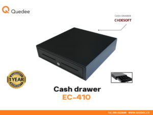 ลิ้นชักเก็บเงิน Codesoft EC-410 Cash Drawer RJ-11 เหล็กคุณภาพดี 5 ช่องธนบัตร 8 ช่องเหรียญ มีกุญแจล็อก ใช้กับ POS ทุกระบบ รับประกัน 1 ปี - Quedee