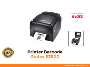 เครื่องพิมพ์บาร์โค้ด Godex EZ520 ตั้งโต๊ะสมรรถนะสูง ความเร็ว 6 IPS ความละเอียด 203 DPI รองรับ USB Ethernet LAN เหมาะสำหรับคลังสินค้าและธุรกิจขนาดกลาง รับประกัน 1 ปี - Quedee