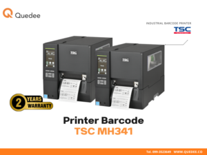 เครื่องพิมพ์บาร์โค้ด Industrial TSC MH341 ติดตั้งคู่ 2 เครื่อง พร้อม Network LAN รองรับ Multi-Unit Deployment Production Line คลังสินค้า E-commerce SOTI Remote Management สถานะ Ready พร้อมพิมพ์ Shipping Label ฉลากยา รับประกัน 2 ปี - Quedee
